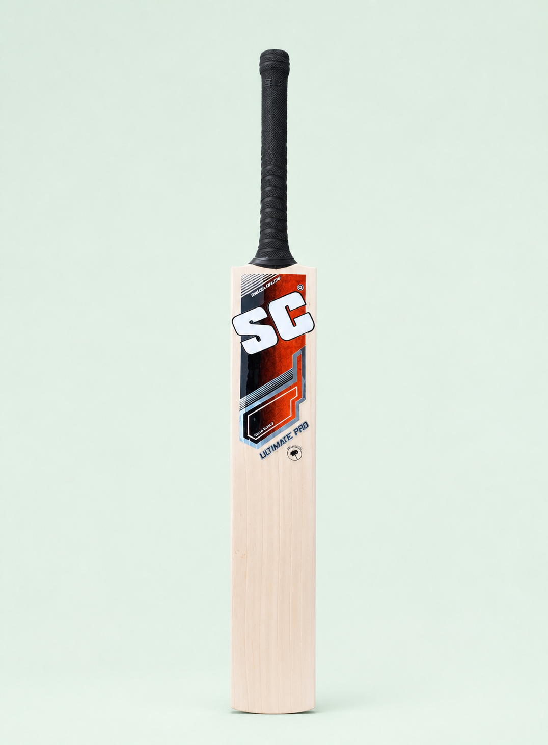 01-hero Ultimate Pro English willow cricket bat hero view on pastel mint background