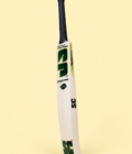 Wonder cricket bat side profile on pastel yellow background