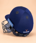 02-rear Navy YONKER cricket helmet rear ventilation and adjustment view